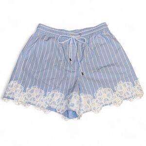 3.1 Phillip Lim blue striped boxer shorts with lace, women’s size large